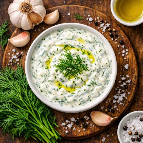 Чесночный соус с укропом